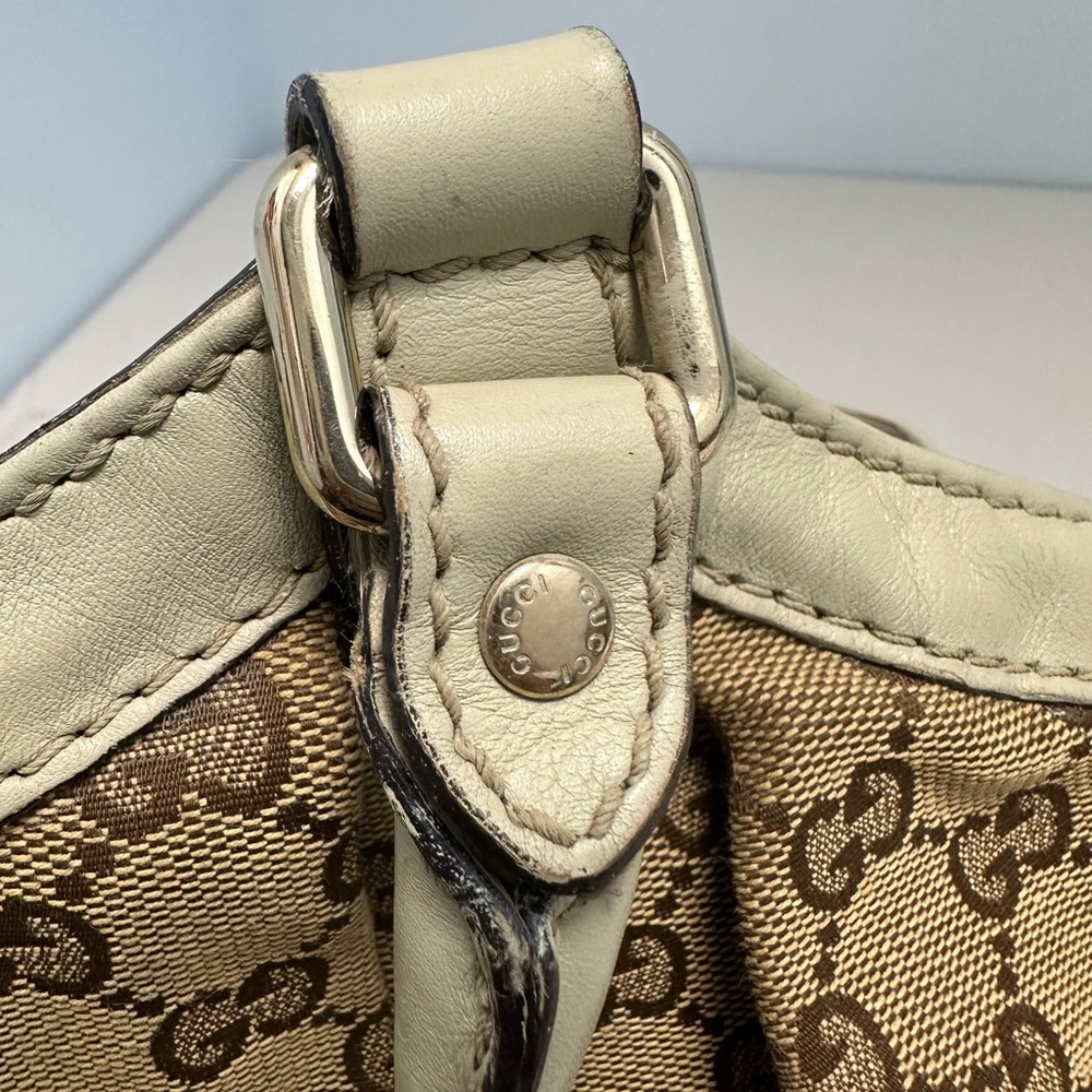 Gucci Handbag Sukey Large Canvas Tote Bag Leather Trim Beige - Picture 14 of 16